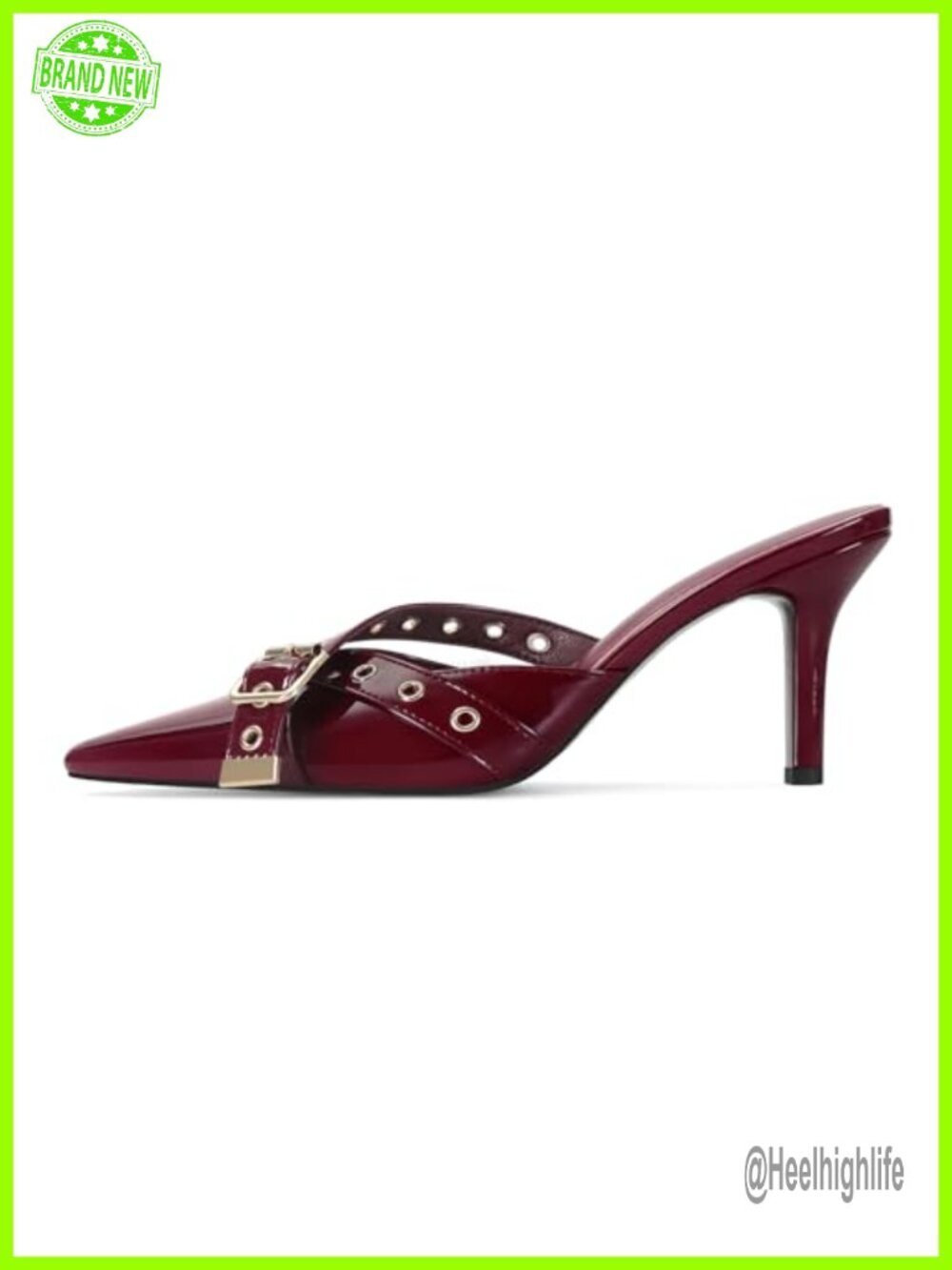 Vegan Leather Kitten Heel Mules Pointed Toe Slip On Dressy Pump Shoes